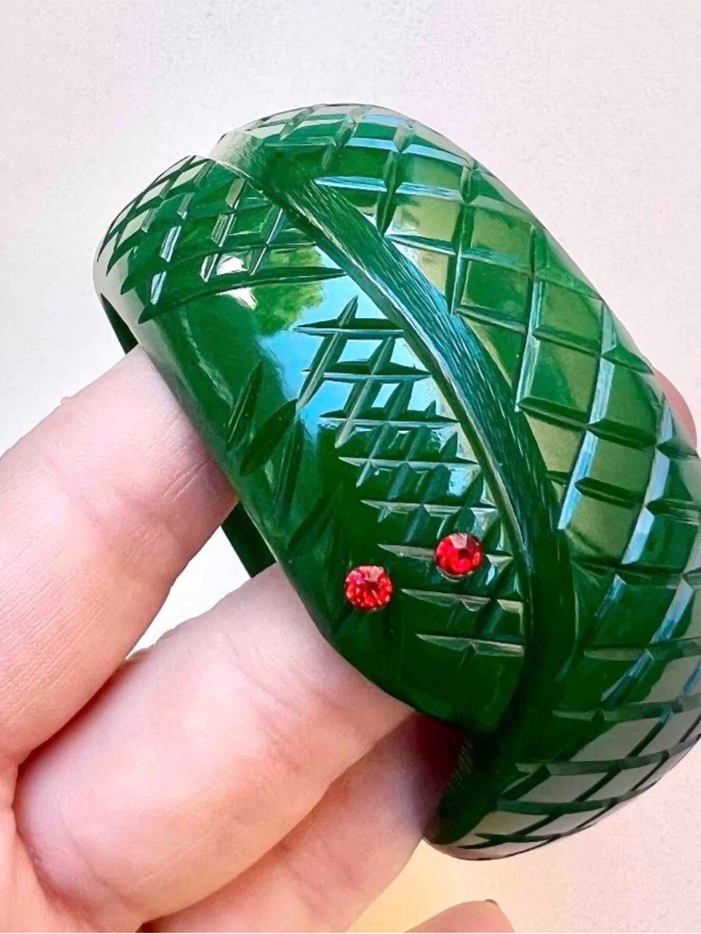 Preowned Snake Bangle, Bakelite Style, Fakelite Bracelet, Vintage Inspired